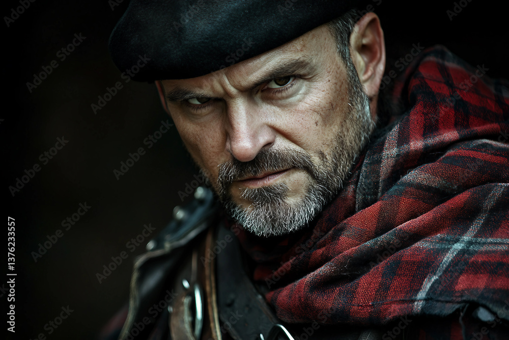 Authentic Scottish person Piper in Traditional Attire, Generative AI Artwork Capturing Cultural Heritage Authentic Scottish person Piper in Traditional Attire, Generative AI Artwork Capturing Cultural Heritage