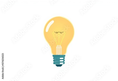 Flat style light bulb icon, isolated on white background Simple vector illustration of an illuminated bulb, electricity, illustration