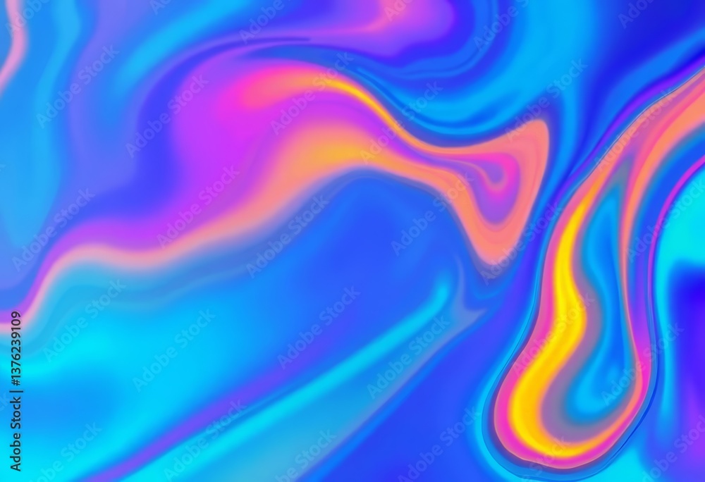 Fototapeta premium Fluid rainbow spectrum, abstract art, vibrant gradient, modern design, blend, ripple