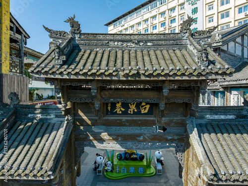Aerial View of Baiguo Lane, Dujiangyan photo
