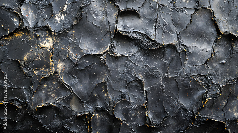 Dark Cracked Surface with Textured Layers and Abstract Patterns Dark Cracked Surface with Textured Layers and Abstract Patterns