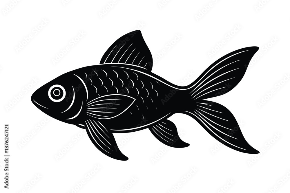 Goldfish vector silhouette Goldfish vector silhouette