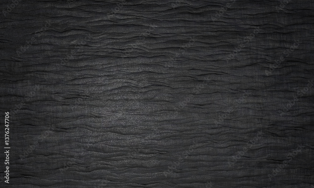 Fototapeta premium Dark gray textured background forming a wavy pattern