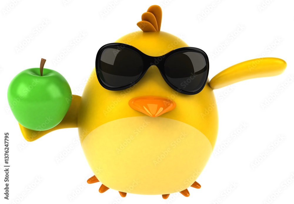 Yellow bird - 3D Illustration