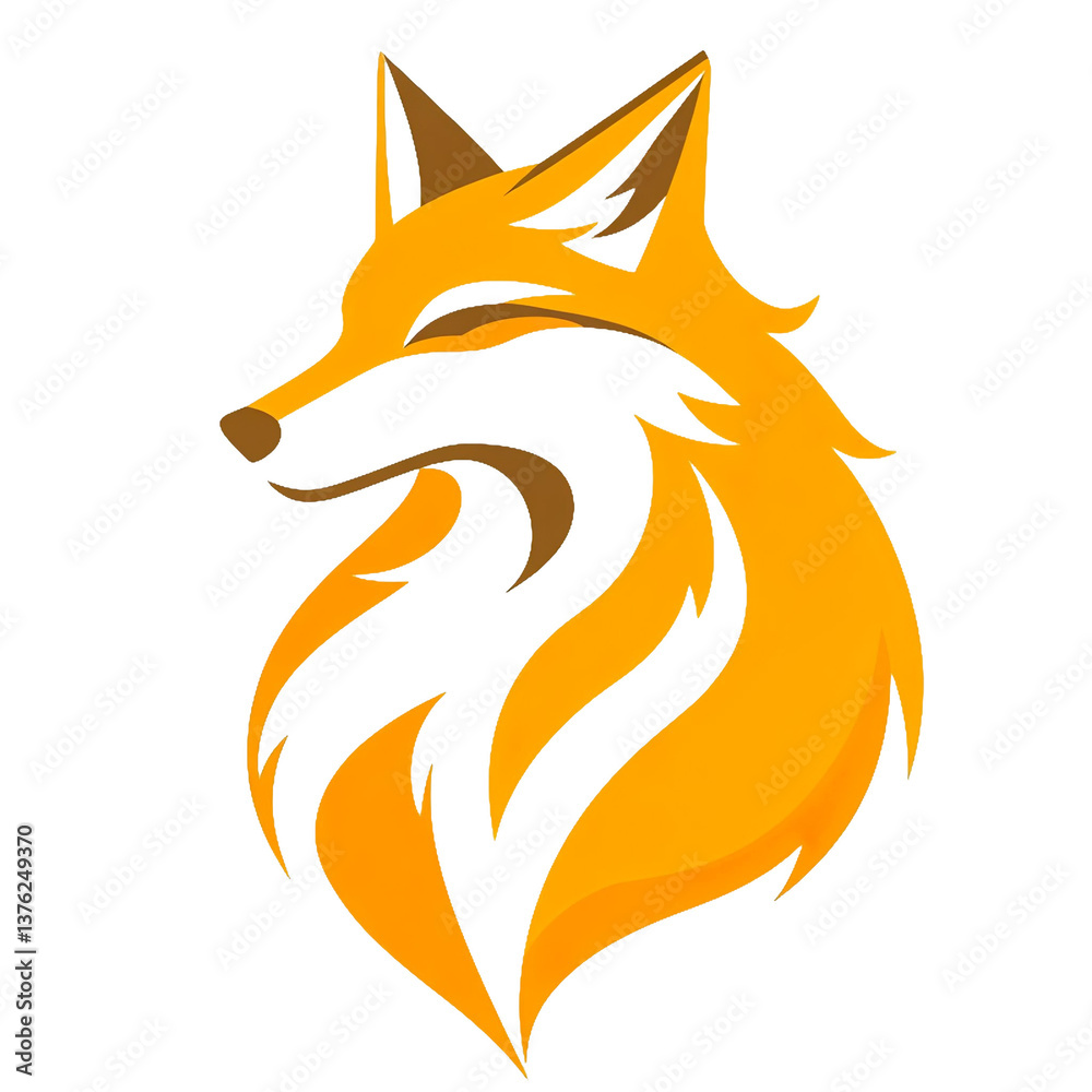 Obraz premium Fox logo isolated on a white transparent background