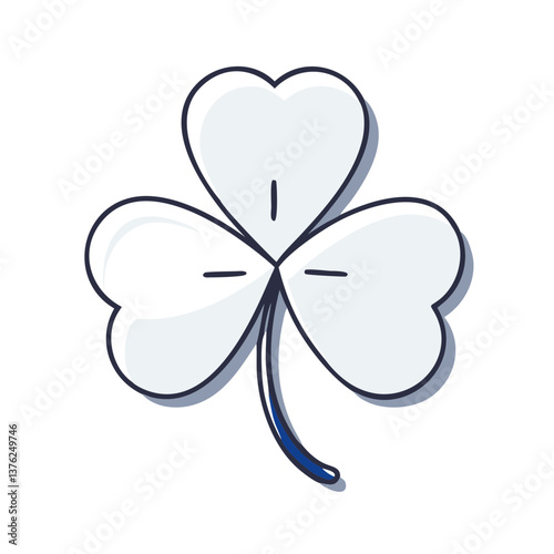 Three-leaf clover symbol of good luck in outline style
