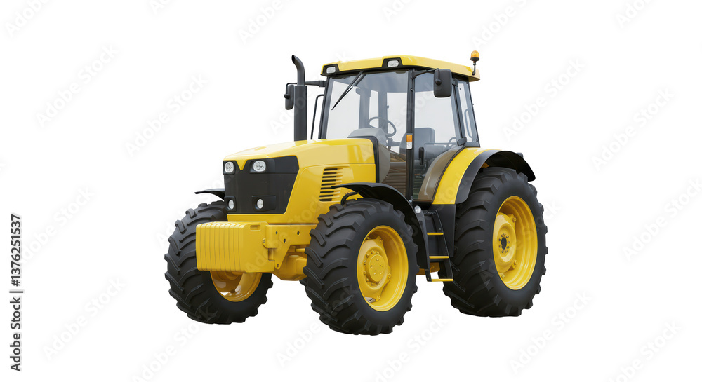 Isolated Yellow Tractor Isolated Yellow Tractor