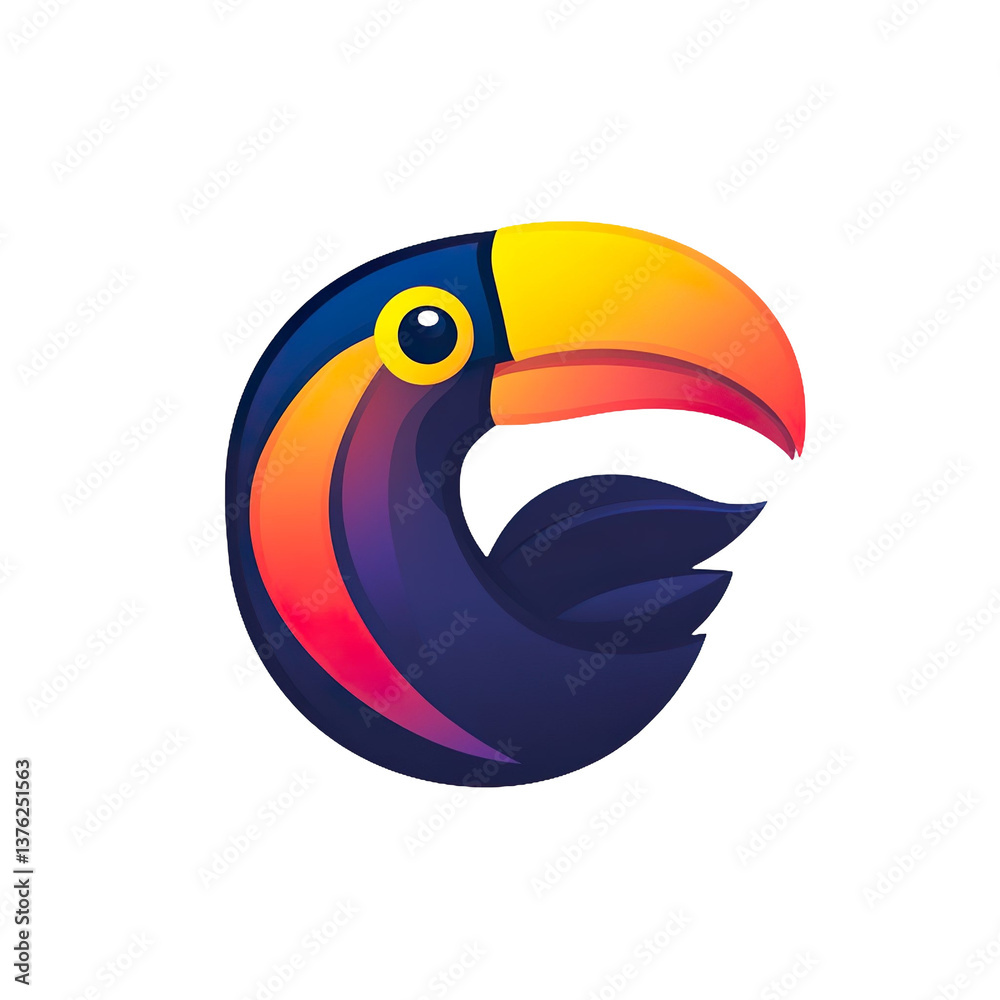 Obraz premium Toucan logo isolated on a white transparent background