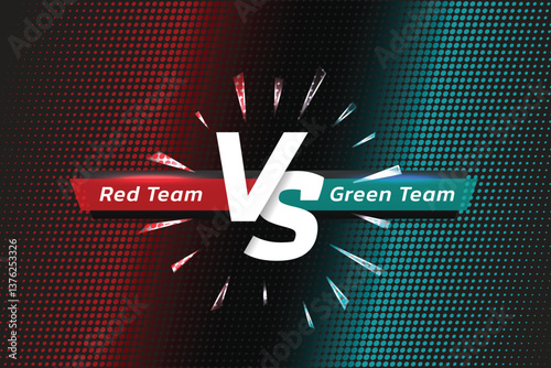 Versus background design. Two tone illustration. Battle banner match with vs letters for competition and confrontation.
