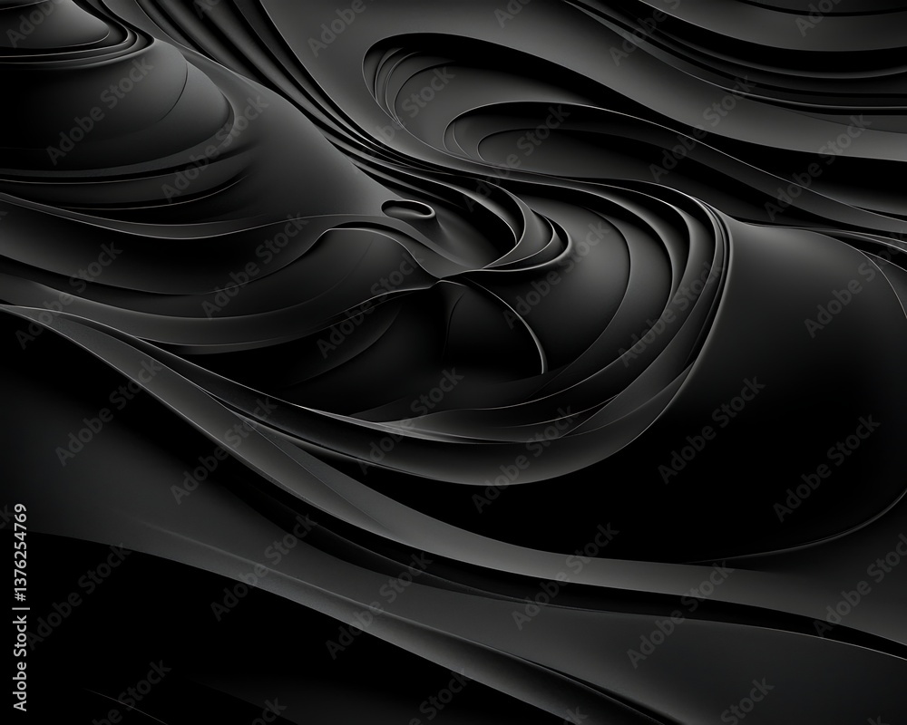 Obraz premium Abstract Black Flowing Forms