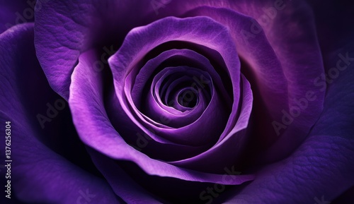 Close-up Purple Rose Blossom Showing Delicate Petals and Swirling Center