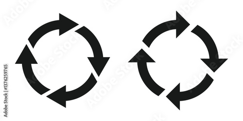 Tableau sur toile Flat arrow icon of cyclic rotation, recycling recurrence, renewal