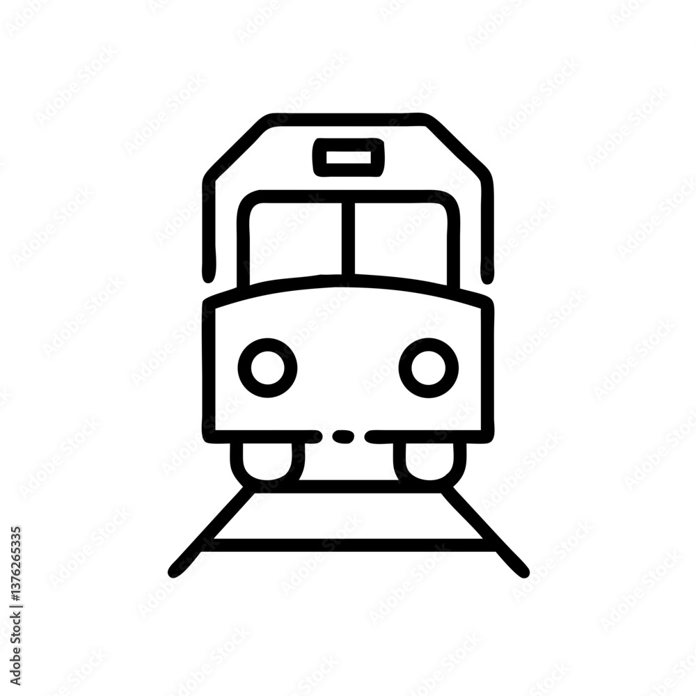 Fototapeta premium Diesel locomotive vector icon, simple and industrial design
