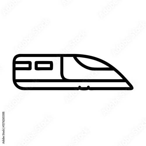 Linear vector icon of a high-speed train, modern transportation design
