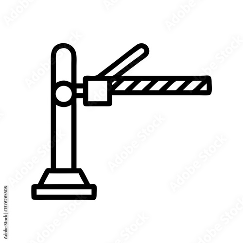 Railway buffer stop vector icon, simple and functional design
