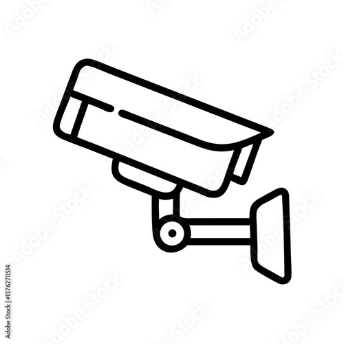 Security Camera Icon in Minimalist Style on Clear Background  