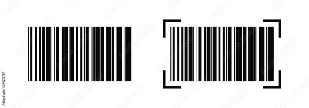 Scanning barcode icon set vector Scanning barcode icon set vector