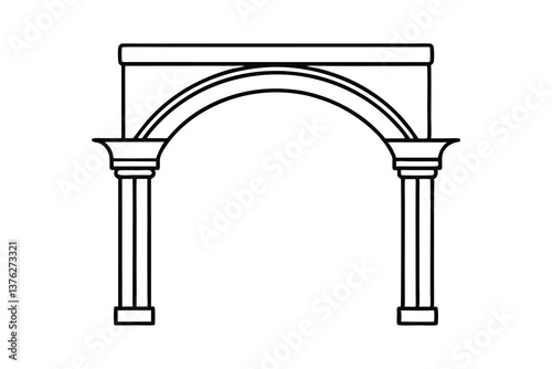 Architectural Archway Design Classical Columns, Stone Arch, Entrance