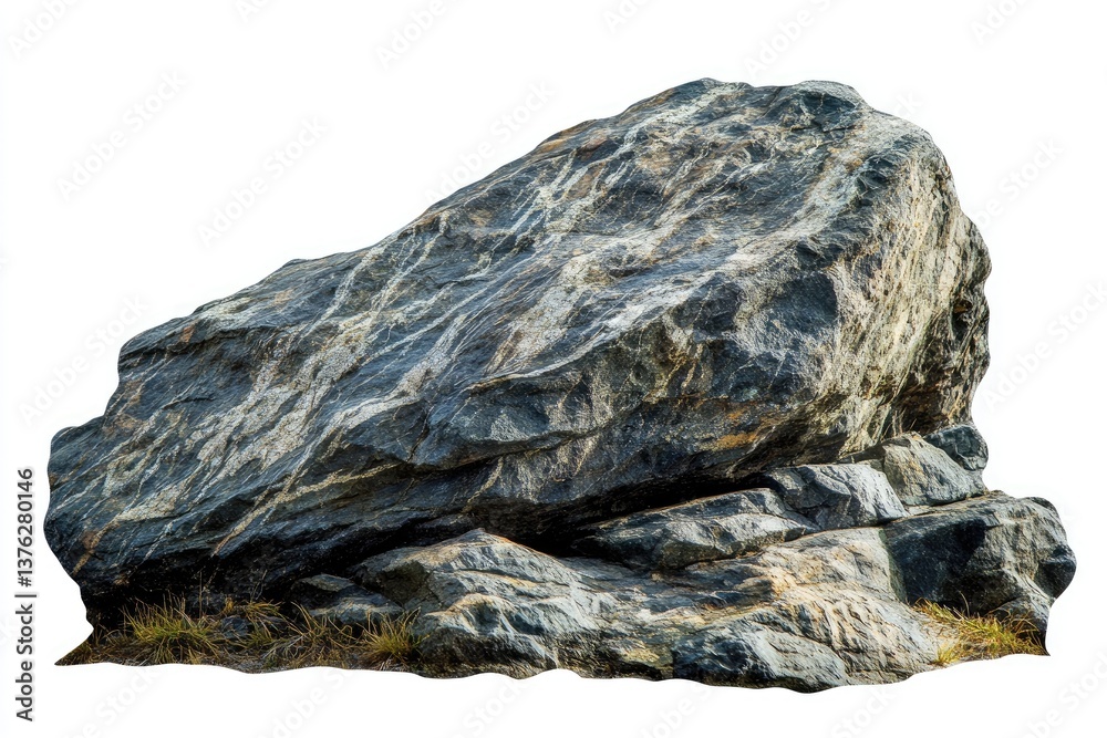 Large, dark gray rock with intricate patterns Large, dark gray rock with intricate patterns