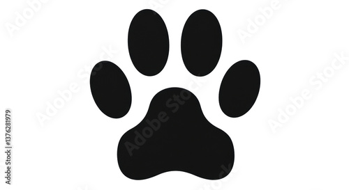Isolated Black Paw Print