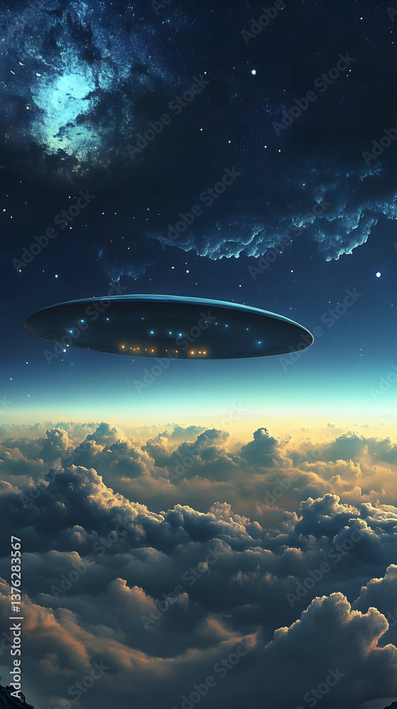 UFO Hovering Above the Clouds UFO Hovering Above the Clouds