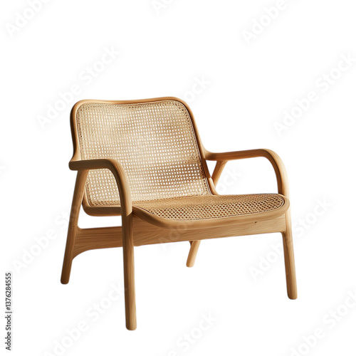 Grignoon Chair with Rattan Seat and Back PNG Image
