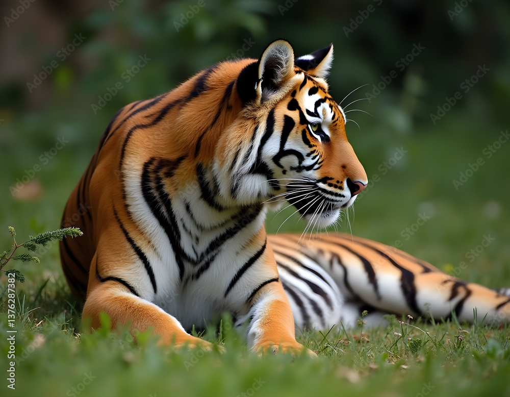 tiger in the grass tiger in the grass