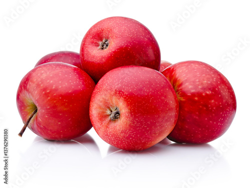 Фотография Ripe red apples isolated on white background