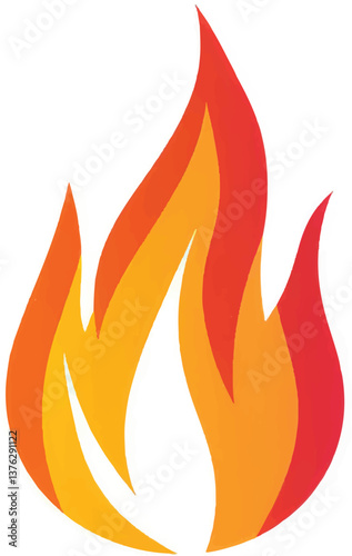 Tanzende Flamme, Stylized flame design in vibrant colors with a modern look, Stylized fire logo vector design with vibrant orange and yellow hues featuring smooth curves