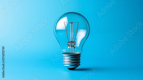 Clear Lightbulb Blue Background