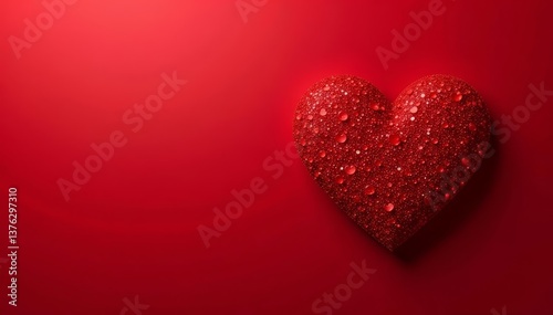 Red heart-shaped glitter pattern with sparkling texture for valentine's day decorations, love, red, romance