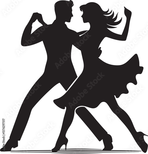 silhouette of a dancing couple