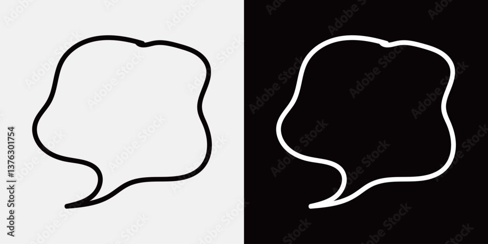 Fototapeta premium シンプルでかわいい手描き風吹き出しセット 