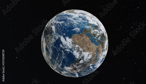 Fototapeta Naklejka Na Ścianę i Meble -  Earth from space illustration. 3d render.