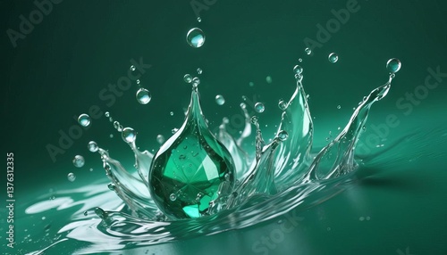 Aqua Splash: A mesmerizing visual of water, capturing the essence of a clean, pure liquid. Every element of water is a symphony of shape and movement