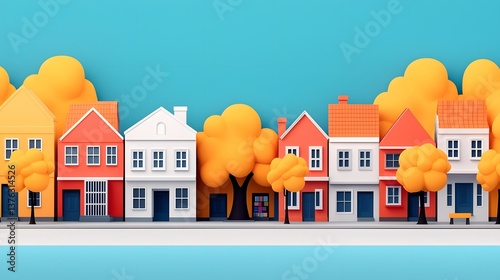 Colorful miniature houses in a charming town