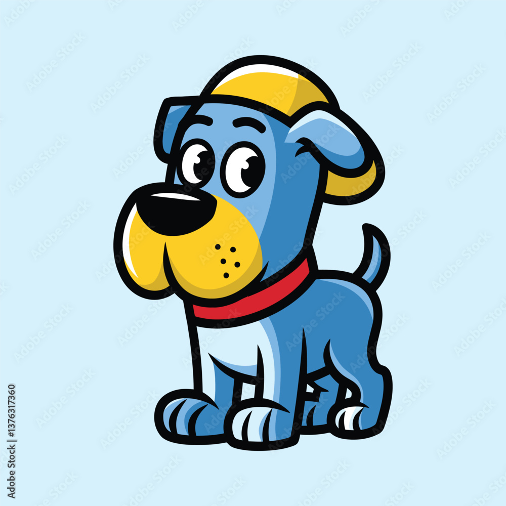 Obraz premium Cute dog vector, dog staring at front, dog vector