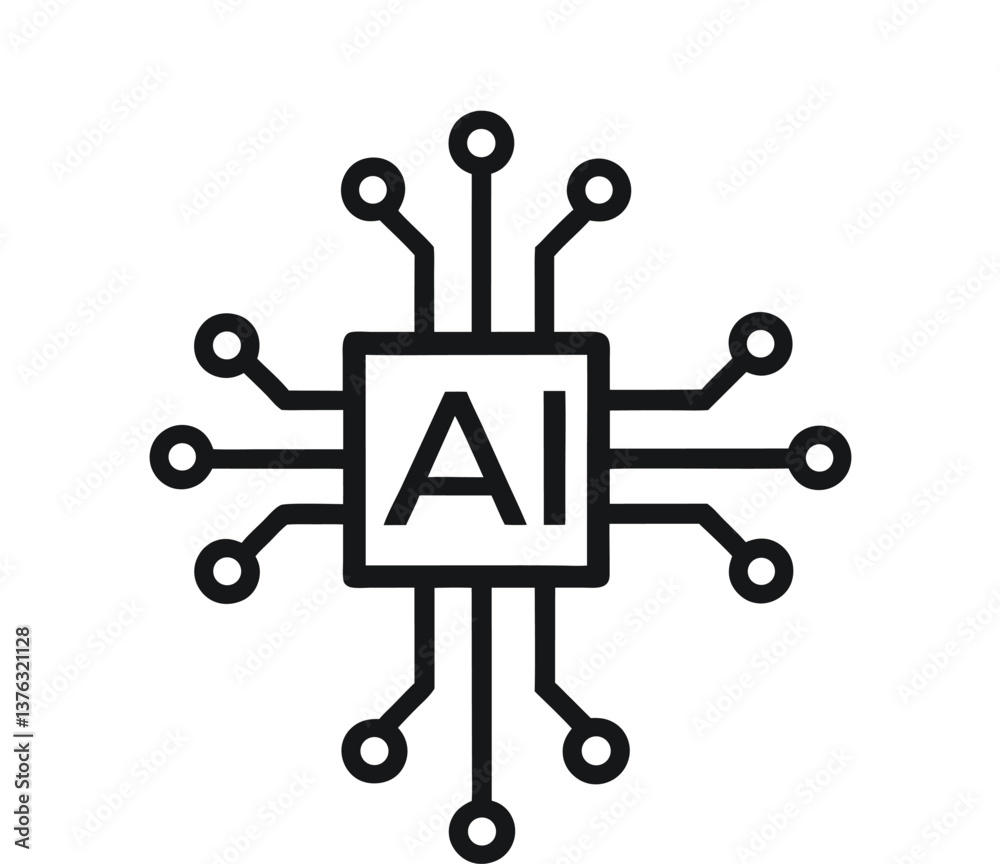 AI Innovation symbol on white background AI Innovation symbol on white background
