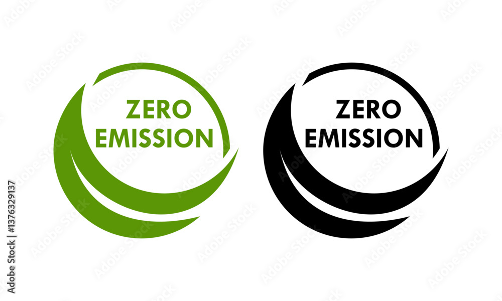 Zero emission logo template illustration. suitable for industry, eco, medical, pollution, automobile