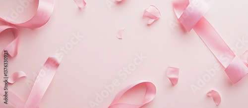 Whispers of Pink:Pastel Pink Petals with Floating Bows