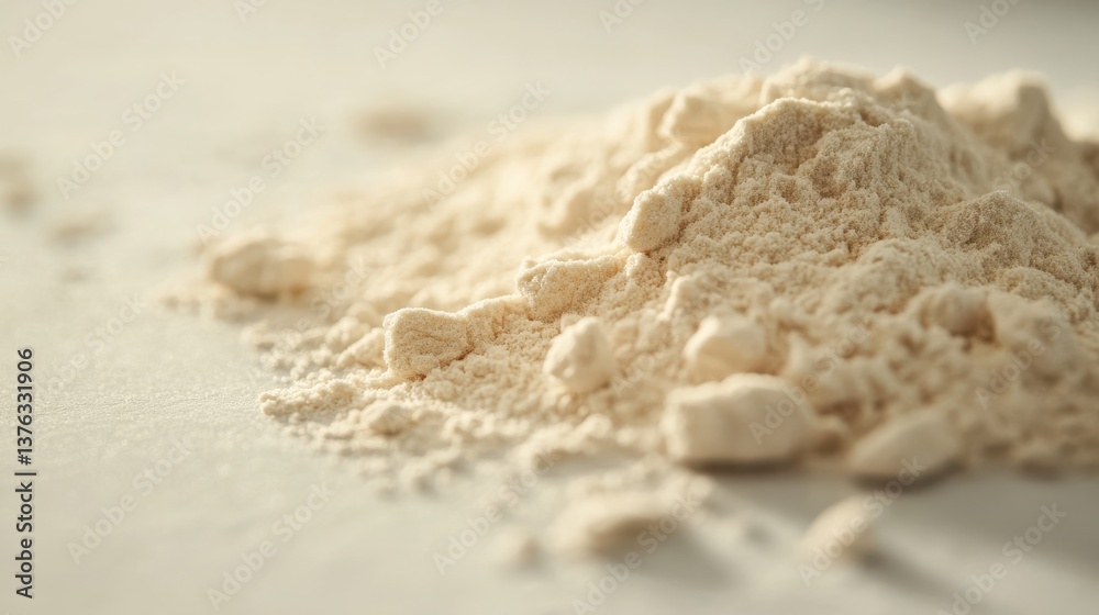 Protein Powder Spread Across a White Table Protein Powder Spread Across a White Table