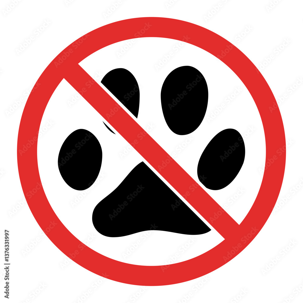 No Paw Prints Sign