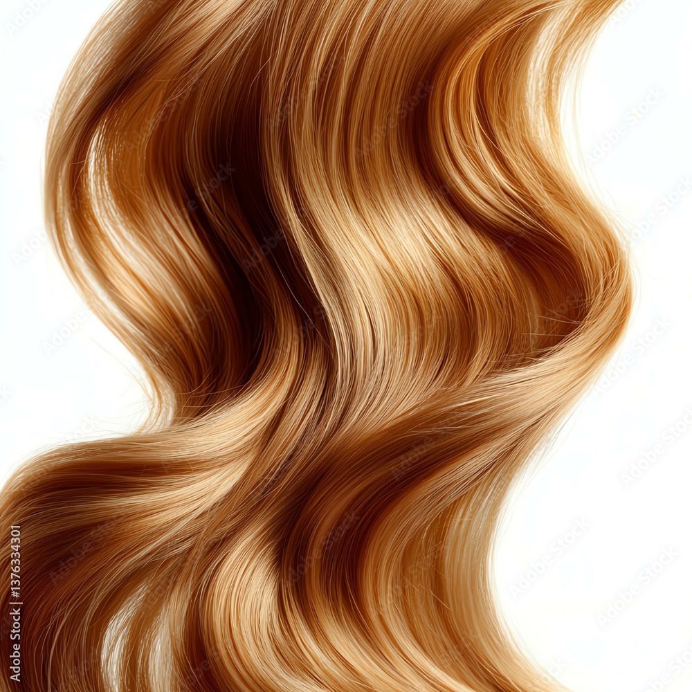 Fototapeta premium Silky Golden-Blonde Hair in a Smooth Wave. Flowing Silky Golden-Blonde Hair with Natural Shine. Premium Silky Golden-Blonde Hair for Haircare Ads Luxurious, flowing hair in natural shades.