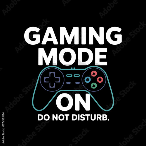 Gaming Mode On Illustration with Controller and 'Do Not Disturb' Text, Perfect for Gamers and Digital Lifestyle Designs