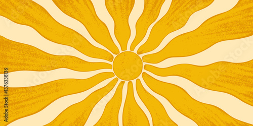 Abstract retro summer sun background.