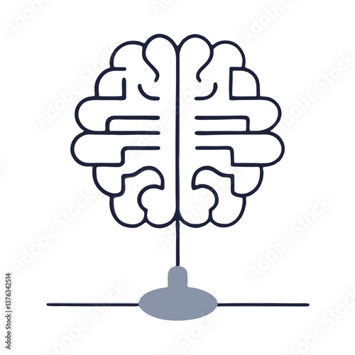 AI brain connected to neural network