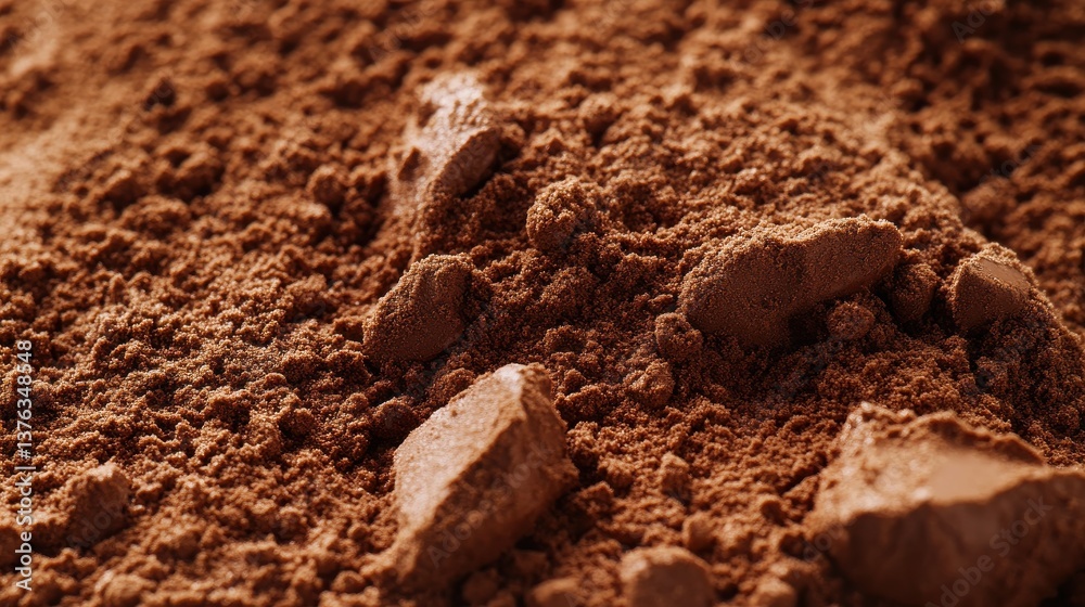Close-up of Chocolate Protein Powder Granules Close-up of Chocolate Protein Powder Granules