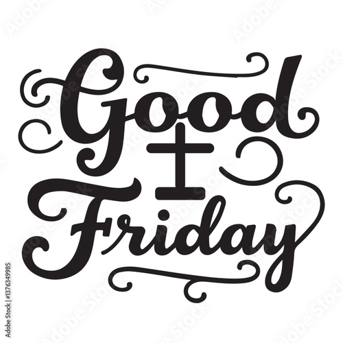 Good Friday typography vector art illustration.