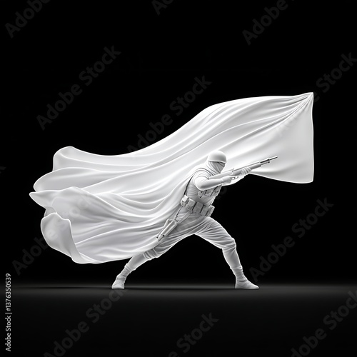 White Hero with Cape, Wind, and Dark.
