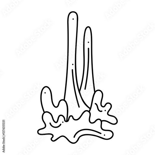 Double cheese splash. Hand drawn black outline clipart for your projects.